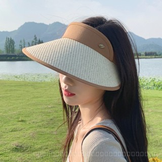 0828YWBH UV Sun Protection Hat Visor Cap Big Head Circumference Womens Summer UV Protection Sun Protection Korean Leaf Sun Hat Logo Face Sun Protection防晒 ACC3