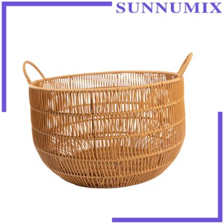 [Sunnimix] ตะกร้าหวายเทียม ขนาดใหญ่ จุของได้เยอะ สําหรับจัดเก็บของเล่น ผ้าห่ม