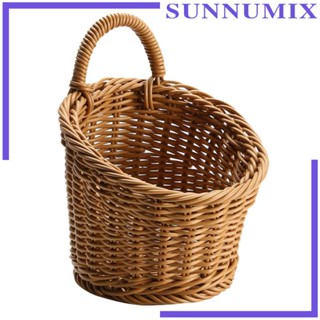 [Sunnimix] ตะกร้าแขวนผัก ผลไม้ หัวหอม อเนกประสงค์ แบบติดผนัง พร้อมที่จับ