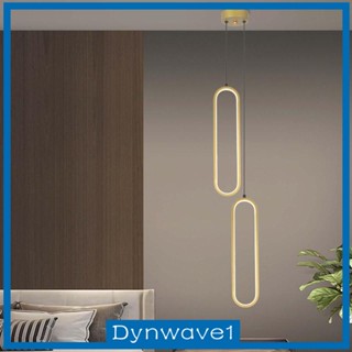 [Dynwave1] โคมไฟ LED อลูมิเนียม ทรงวงรี สีทอง สําหรับแขวนเพดาน ร้านอาหาร ห้องโถง โรงแรม