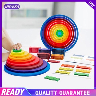 [Iniyexa] บล็อคตัวต่อ Montessori Rainbow ของเล่นสําหรับเด็กผู้หญิง