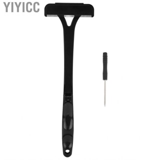 Yiyicc Shaving Blades Back  Extra Long Handle Manual Lightweight Foldable Professional Shaver for Men Black