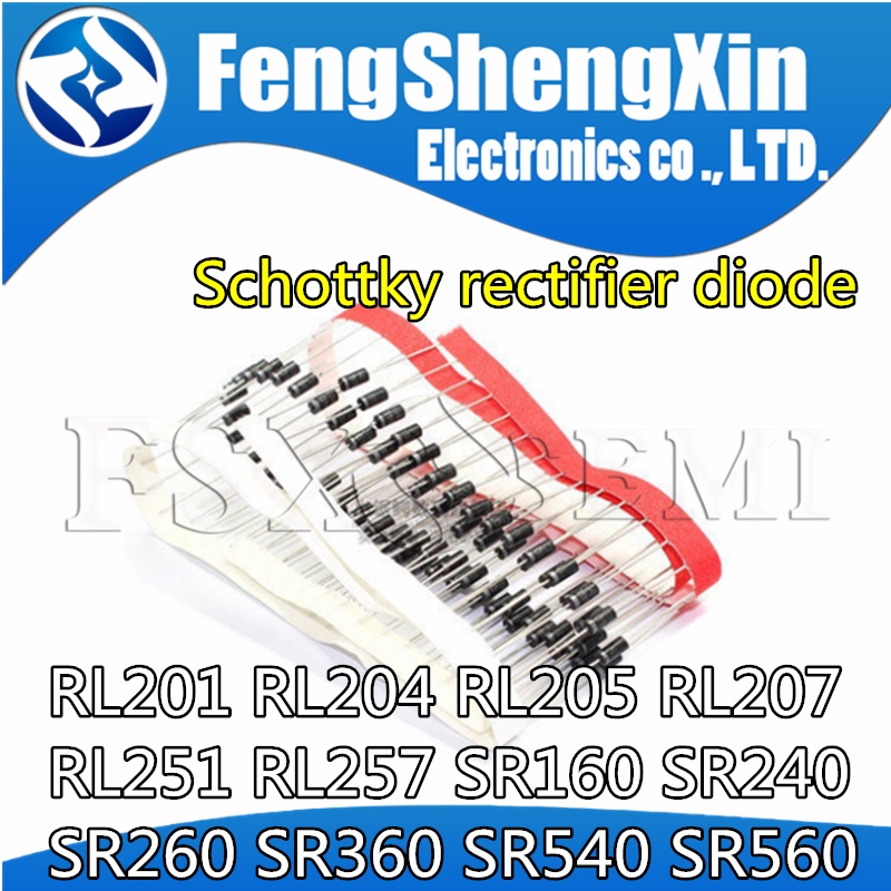 วงจรเรียงกระแสไดโอด RL201 RL204 RL205 RL207 RL251 RL257 SR160 SR240 SRR 260 SR360 SR540 SR560 DO-27 