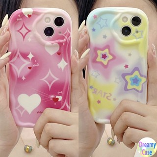 เคสโทรศัพท์มือถือ ขอบโค้ง ลายหัวใจ และดาว สีครีม สําหรับ Samsung Galaxy A02S A13 A14 A20S A30S A21S A03S A04S A22 A23 A24 A31 A32 A33 A34