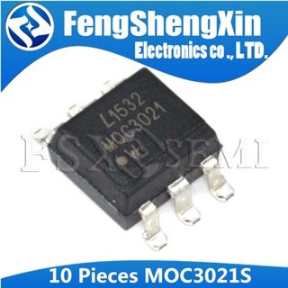 คัปเปลอร์โฟโตอิเล็กทริก MOC3021S SOP SMD SOP-6 MOC3021 MOC3021S-TA1 10 ชิ้นต่อล็อต