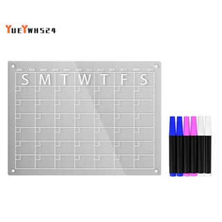 『yueywh524』ปฏิทินอะคริลิคใส 16x12 นิ้ว 6 ชุด สําหรับตู้เย็น 1 ชุด