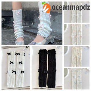 Oceanmapdz ถุงน่องยาว ประดับโบว์ สไตล์พังก์ โลลิต้า สําหรับผู้หญิง