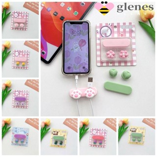 Glenes แม่เหล็กถนอมสายชาร์จ USB ลายการ์ตูน อเนกประสงค์