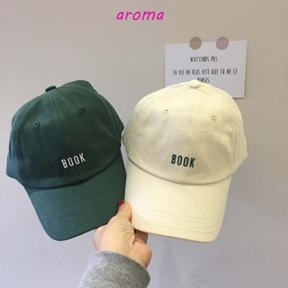 Aroma หมวกเบสบอล พิมพ์ลายตัวอักษร สามารถปรับได้ สไตล์สปอร์ต สําหรับผู้หญิง และผู้ชาย