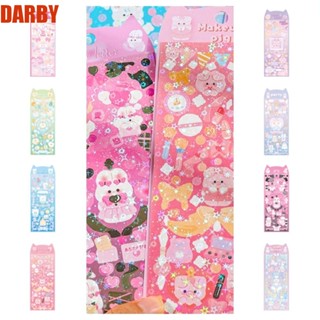 Darby สติกเกอร์ PVC ลายการ์ตูนสัตว์ กระต่ายน่ารัก กันน้ํา แวววาว