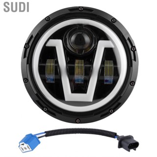 Sudi 7in Round  Headlight White Yellow Light IP67  Fit for  Wrangler JK 07-18 Car  accessories