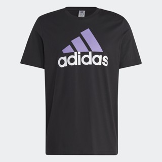 adidas ไลฟ์สไตล์ เสื้อยืดผ้าซิงเกิลเจอร์ซีย์ Essentials Big Logo ผู้ชาย สีดำ IC9357