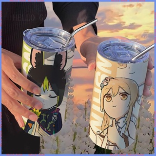 🥤Animation Peripheral Limited Cup🥤Yuanshen Tinali กระติกน้ําร้อน สเตนเลส เรืองแสง แบบพกพา พร้อมหลอดดูด คุณภาพสูง สําหรับผู้ชาย และผู้หญิง