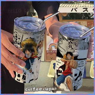 🥤Animation Peripheral Limited Water Cup🥤 กระติกน้ําร้อน สเตนเลส แบบพกพา ลายลูฟี่ One Piece สําหรับออฟฟิศ