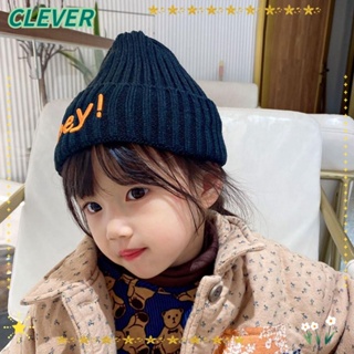 Clever หมวกบีนนี่ ผ้าถัก กันลม น่ารัก ฤดูใบไม้ร่วง ฤดูหนาว