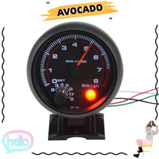 Avocarr มาตรวัดรอบเครื่องยนต์ 0-8000 RPM สีดํา สําหรับรถยนต์