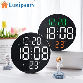 Lumiparty นาฬิกาปลุกดิจิทัล Led 9 นิ้ว ปรับความสว่างได้ รีโมตคอนโทรล สําหรับห้องนอน โต๊ะข้างเตียง