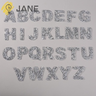 Jane สติกเกอร์ตัวอักษร A-Z ประดับเพชรเทียม สีเงิน 2 นิ้ว 26 ชิ้น