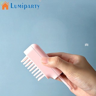 Lumiparty แปรงหวีผม แบบยาง สําหรับอาบน้ําสัตว์เลี้ยง สุนัข แมว