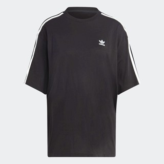 adidas ไลฟ์สไตล์ เสื้อยืดทรงโอเวอร์ไซส์ Adicolor Classics ผู้หญิง สีดำ IB7449