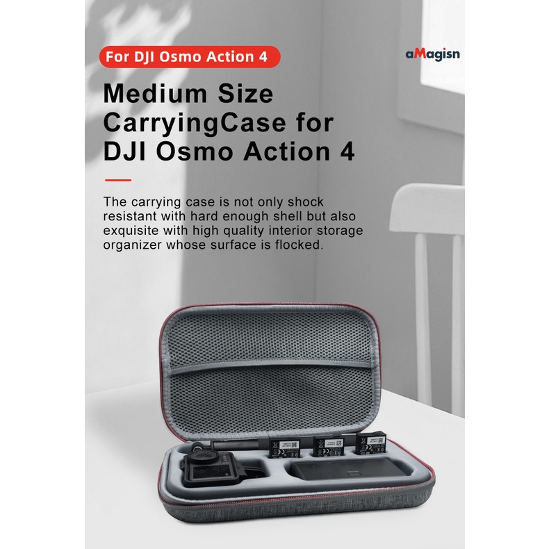 Amagisn สําหรับ DJI Osmo Action 5 PRO/DJI Osmo Action 4 กระเป๋าเก็บ DJI Action 4 ป้องกันกล้องกีฬาอุป