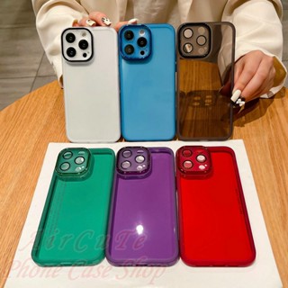 Xiaomi POCO X5 X3 NFC Pro 5G M5s MI Redmi A1 8 8A Transparent Solid Color With Lens Protector Soft Case