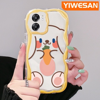 เคสโทรศัพท์มือถือแบบนิ่ม ใส กันกระแทก ลายการ์ตูนกระต่ายหน้ายิ้มน่ารัก สําหรับ OPPO A57 2022 A77 2022 A57s A77E A77S