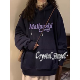 Crystal เสื้อผ้าผู้ญิง แขนยาว เสื้อฮู้ด คลุมหญิง สไตล์เกาหลี แฟชั่น A98J2N8 34Z230825