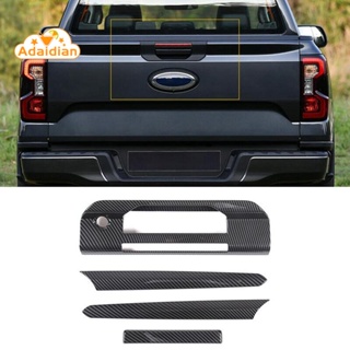 ？ พร้อมส่ง สติกเกอร์คาร์บอนไฟเบอร์ ABS สําหรับติดมือจับประตูท้ายรถยนต์ Ford Ranger 2023