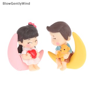 Blowgentlywind ฟิกเกอร์คู่รัก พระจันทร์ โรแมนติก Diy สําหรับตกแต่งบ้าน โต๊ะ 1 คู่ BGW