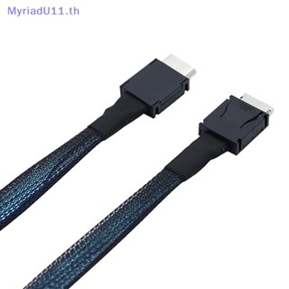 Myriadu PCIE Oculink SFF 8611 4I To MINI SAS SFF-8611 4I สายเคเบิลเซิร์ฟเวอร์ ความเร็วสูง ตัวผู้ เป็นตัวผู้