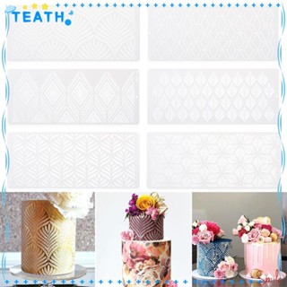 Teath แผ่นแม่แบบฉลุลาย สําหรับตกแต่งเค้ก DIY