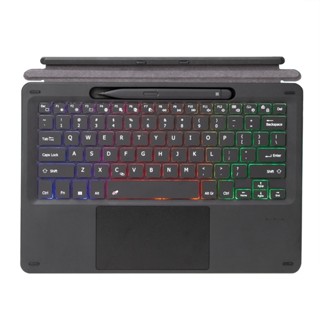 คีย์บอร์ดแม่เหล็กไร้สาย ถอดออกได้ พร้อมที่ใส่ดินสอ สําหรับ Surface Pro X Surface Pro 8 9 Backlit Trackpad