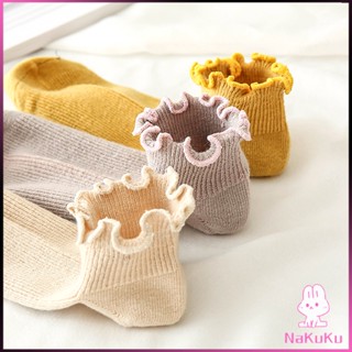 NKK ถุงเท้าข้อจีบ สีพาสเทล  สไตล์ญี่ปุ่น  สำหรับผู้หญิง Women socks