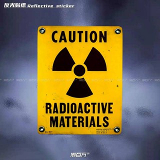 Car Reflective Stickers Nuclear Radiation Warning Signs Creative Damaged Distressed Trolley Case Electric Motorcycle Decorative Sticker Jtuq
