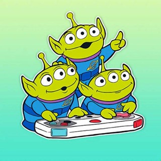 Cartoon Anime Toy Story Three-Eyed Alien Helmet Stickers Automotive Fuel Tank Cap Cover Scratches Decorative Waterproof Bumper Stickers S0Ak