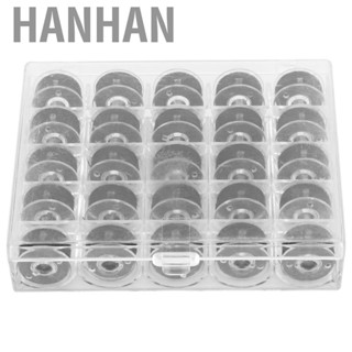 Hanhan 25Pcs Exquisite Convenient Bobbin With Thread Black Wound For Spool