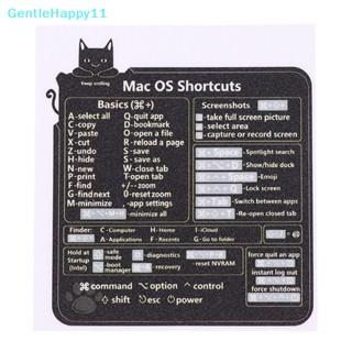 Gentlehappy สติกเกอร์ปุ่มลัดคีย์บอร์ด สีดํา ไม่มีสารตกค้าง สําหรับ Mac OS 1 ชิ้น