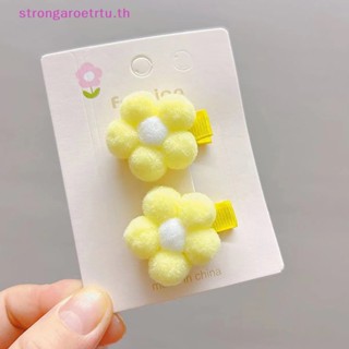 Strongaroetrtu กิ๊บติดผม รูปดอกไม้ห้าแฉก สีแคนดี้ แฟชั่นฤดูใบไม้ร่วง และฤดูหนาว สําหรับเด็ก 1 คู่