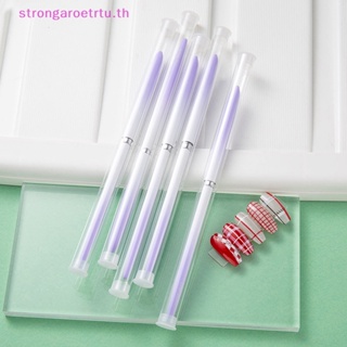 Strongaroetrtu แปรงปากกาเพ้นท์เล็บเจล UV ลายดอกไม้ ด้ามจับโลหะ 7 15 20 25 30 มม.