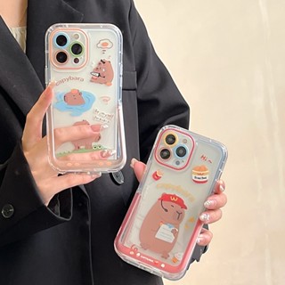 เคสโทรศัพท์มือถือแบบนิ่ม กันกระแทก ลายปลาปักเป้าน้อยน่ารัก พร้อมที่ตั้งวาง สําหรับ IPhone 14 13 12 Pro Max 11 Pro