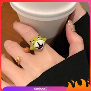 [Simhoa2] แหวนหมั้น รูปสัตว์ แบบเปิด ปรับได้ สําหรับผู้หญิง