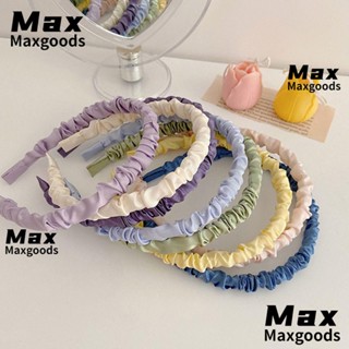 Maxg ที่คาดผม ผ้าไหม สีแคนดี้ เครื่องประดับผม แฟชั่นเกาหลี หวานแหวว