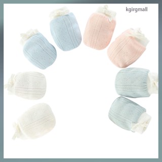 Kgirgmall ถุงมือผ้าฝ้าย ป้องกันรอยขีดข่วน สําหรับเด็กทารกแรกเกิด 4 คู่