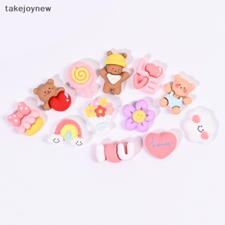 [takejoynew] แผ่นเรซิ่น ลายการ์ตูนหมี กันฝน DIY สําหรับตกแต่งโทรศัพท์มือถือ 10 ชิ้น ต่อชุด KLB