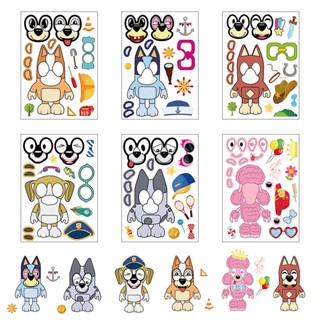 สติกเกอร์ ลายการ์ตูนอนิเมะสุนัข Bluey&amp;Bingo Family and Friends DIY สําหรับตกแต่ง 6 ชิ้น