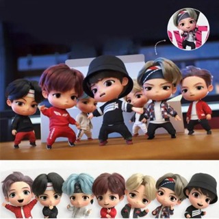 7 ชิ้น / เซต กลุ่มบังทันบอย โมเดลฟิกเกอร์แอคชั่น KPOP Star TOP Group A.R.M.Y พวงกุญแจ เครื่องประดับ เด็ก ผู้ใหญ่
