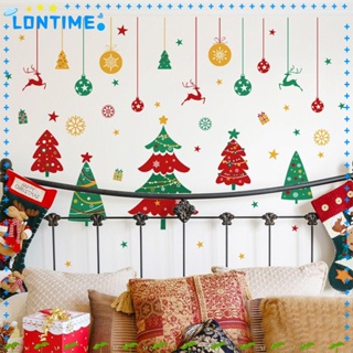 Lontime สติกเกอร์ติดผนัง ลายคริสต์มาส สําหรับตกแต่งบ้าน