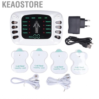 Keaostore Micro Current  Machine 8 Modes 15 Gears Muscle Relaxing Electronic Pulse Body  EU Plug 100‑240V n