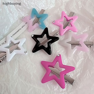 [highbuying] กิ๊บติดผมโลหะ รูปดาวห้าแฉก ไล่โทนสี สไตล์วินเทจ พังก์ หวานแหวว สวยงาม เครื่องประดับผม สําหรับผู้หญิง พร้อมส่ง